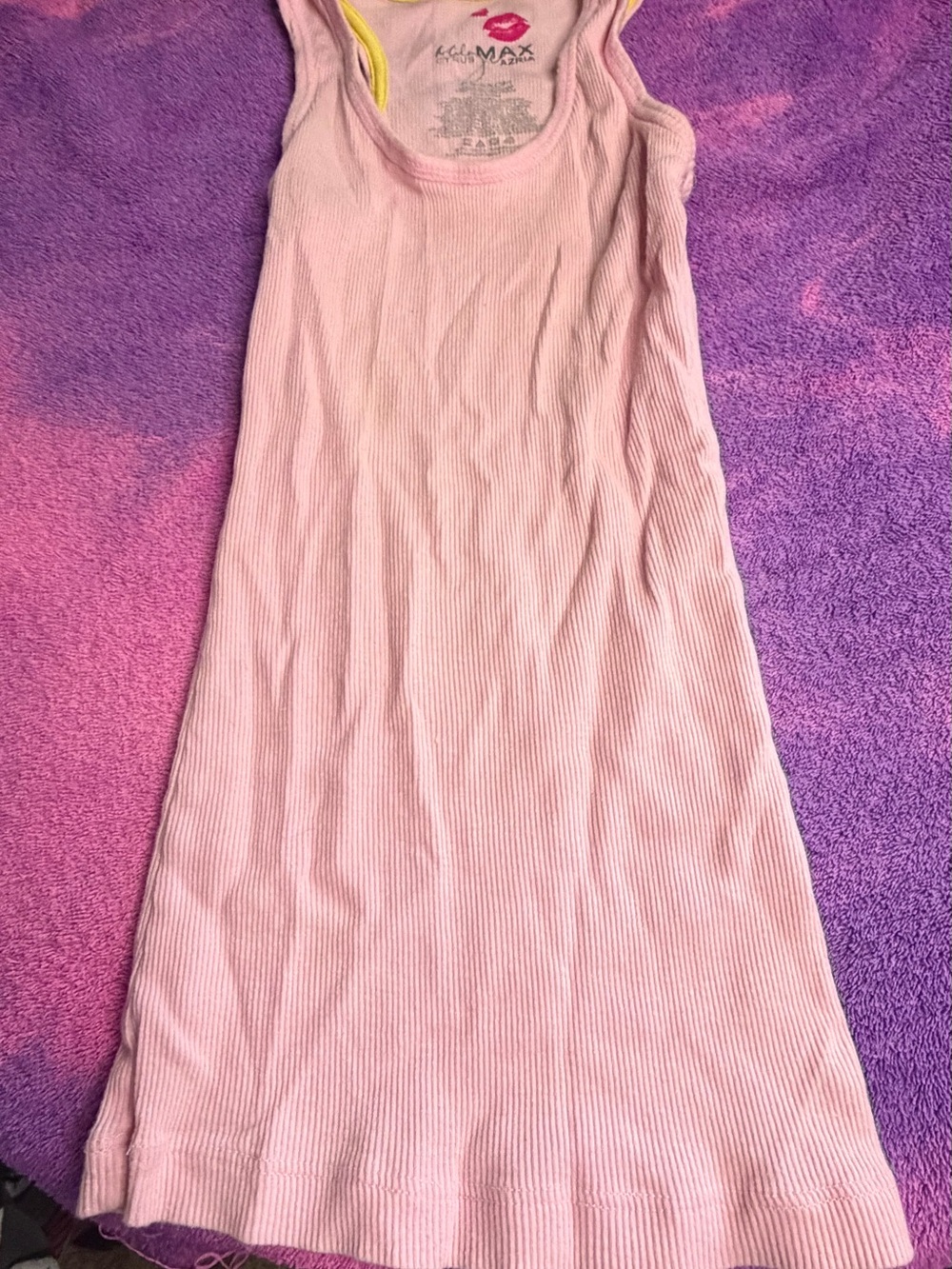 BCBGMaxAzria x miley cyrusLight Pink Ribbed Muscle Tank